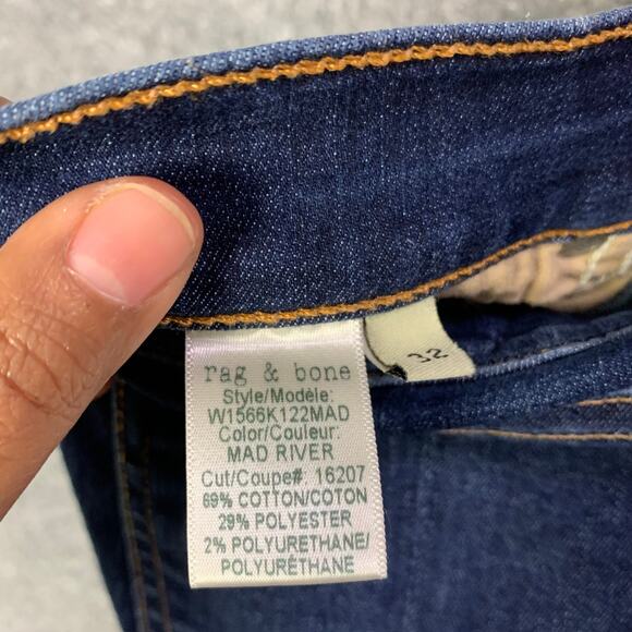 Rag & Bone Womens Blue Denim 10inch ankle Skinny Leg‎ Jeans Size 32 - Picture 10 of 12